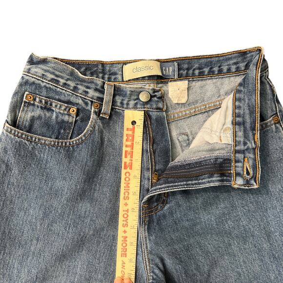 Vintage GAP Blue Jeans Classic Fit High Rise Straight Leg Denim – Fits 10 Long - Picture 6 of 9